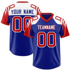 Royal Red Raglan Sleeve Authentic Football Jersey