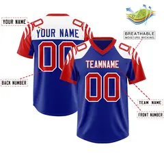 Royal Red Raglan Sleeve Authentic Football Jersey 2