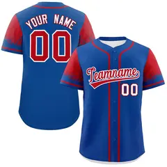 Royal Red Raglan Sleeves Authentic Baseball Jersey 1