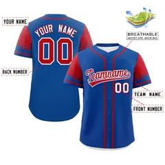 Royal Red Raglan Sleeves Authentic Baseball Jersey 2