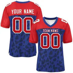 Royal Red Raglan Sleeves Camo Authentic Football Jersey