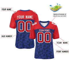 Royal Red Raglan Sleeves Camo Authentic Football Jersey 2