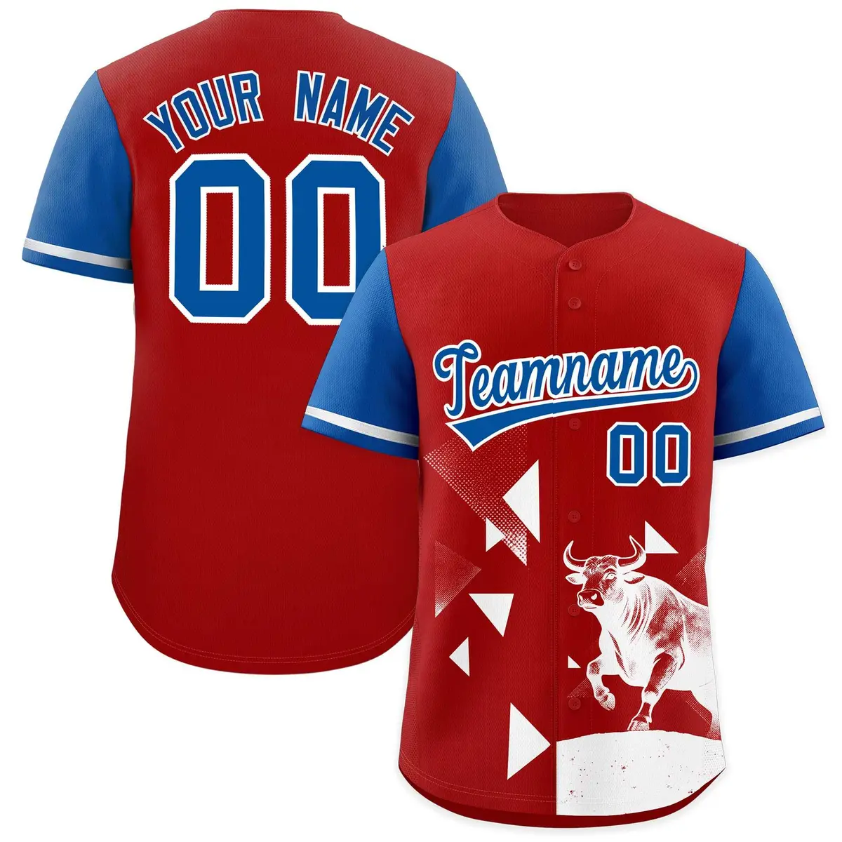 Royal Red Raptor Series Raglan Baseball Jersey Street Style