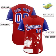 Royal Red Raptor Series Raglan Baseball Jersey Street Style 2