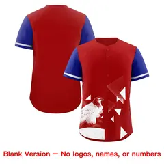 Royal Red Raptor Series Raglan Baseball Jersey Street Style 8