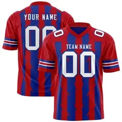 Royal Red Razr Stripe Graffiti Pattern Flag Football Jersey