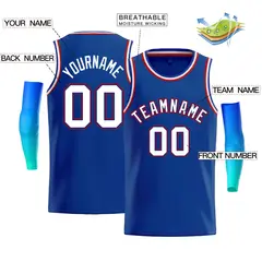Royal Red-Royal Classic Bull Men's Basketball Jersey 2