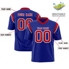 Royal Red Shoulder Cut Two-Tone Flag Football Jersey 2