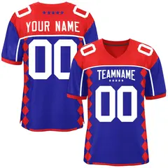 Royal Red Side Blocks Raglan Authentic Football Jersey