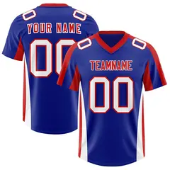 Royal Red Side Stripe Authentic Football Jersey 1
