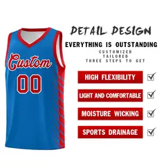Royal Red Side Symmetrical Line Pattern Basketball Jersey 2
