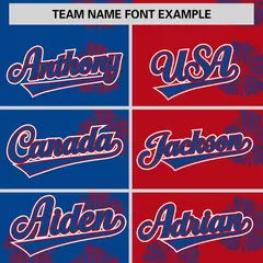 Royal Red Split Flower Graffiti Authentic Baseball Jersey 3