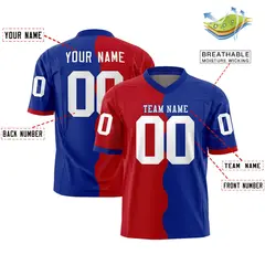 Royal Red Split Mesh Authentic Fashion Football Jersey 2