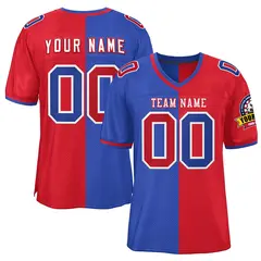 Royal Red Split Two-Tone Authentic Football Jersey