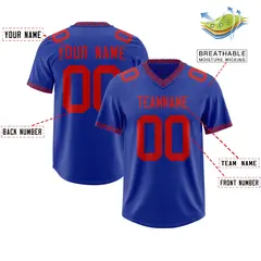 Royal Red Square Neckline Classic Authentic Football Jersey 2
