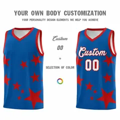 Royal Red Star Graffiti Basketball Jersey Sets 3