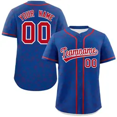 Royal Red Star Graffiti Pattern Authentic Baseball Jersey