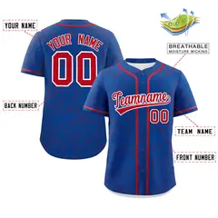Royal Red Star Graffiti Pattern Authentic Baseball Jersey 2