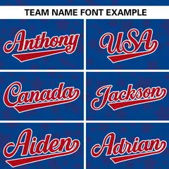 Royal Red Star Graffiti Pattern Authentic Baseball Jersey 3
