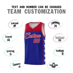 Royal Red Star Pattern Team Basketball Jersey 4