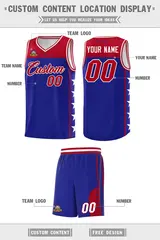 Royal Red Star Pattern Team Basketball Jersey 5