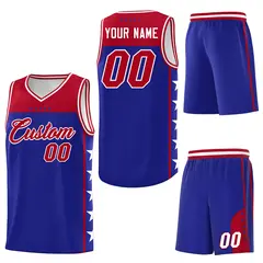 Royal Red Star Pattern Team Basketball Jersey 6