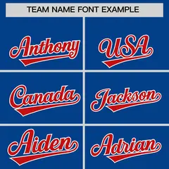 Royal Red Star Ribbing Authentic Baseball Jersey 3