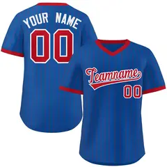 Royal Red Stripe Authentic Pullover Baseball Jersey