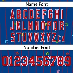 Royal Red Stripe Star Pattern Authentic Baseball Jersey 4