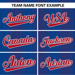 Royal Red Stripe Two-Button Softball Jersey 4