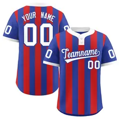 Royal Red Stripe Two-Button Softball Jersey 1