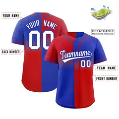 Royal Red Symmetrical Gradient Authentic Baseball Jersey 2