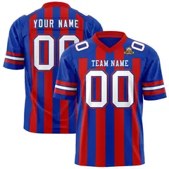Royal Red Thick Stripe Authentic Football Jersey 1