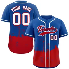 Royal Red Toronto City Nightscape Authentic Baseball Jersey 1