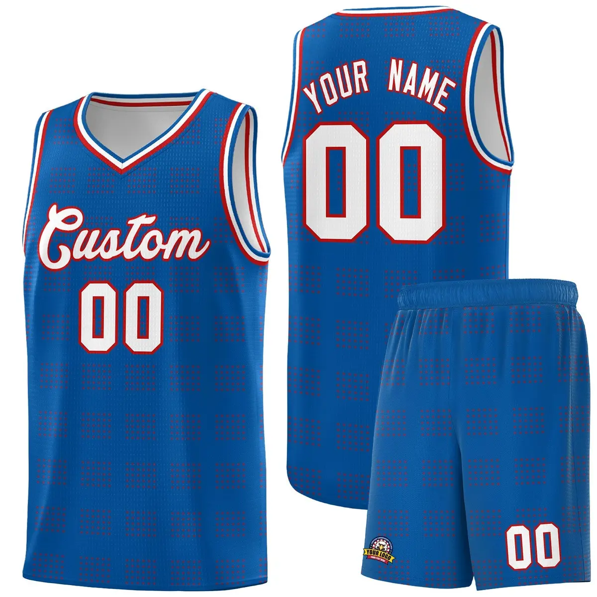Royal Red Trailblazer Dot Pattern Basketball Jersey
