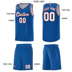 Royal Red Trailblazer Dot Pattern Basketball Jersey 5