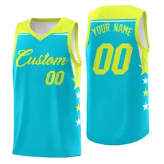 Royal Red Two Tone Side Star Color Block Basketball Jersey 1