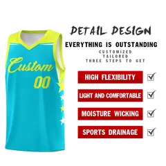 Royal Red Two Tone Side Star Color Block Basketball Jersey 2