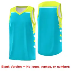 Royal Red Two Tone Side Star Color Block Basketball Jersey 6