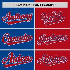 Royal Red Two-Tone Striped Authentic Baseball Jersey 3