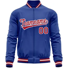 Royal Red Varsity Full-Zip Letterman Baseball Jacket 5