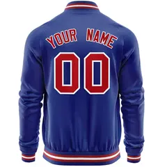 Royal Red Varsity Full-Zip Letterman Baseball Jacket 6