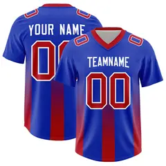 Royal Red Vertical Gradient Stripe Fashion Football Jersey 1