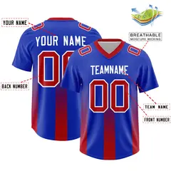 Royal Red Vertical Gradient Stripe Fashion Football Jersey 2