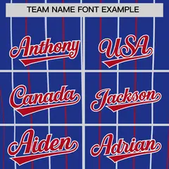 Royal Red White Bi-Color Striped Baseball Jersey 3