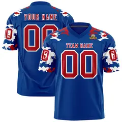 Royal Red-White Camo Authentic Football Jersey 1