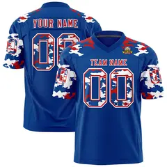 Royal Red-White Camo Authentic Football Jersey 1