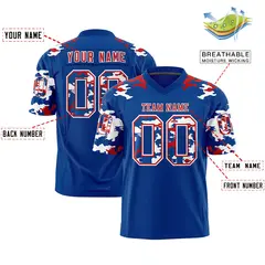 Royal Red-White Camo Authentic Football Jersey 2