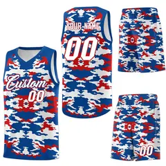 Royal Red-White Camo Basketball Jersey 6