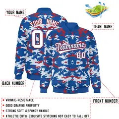 Royal Red-White Camo Varsity Full-Snap Letterman Jacket 2